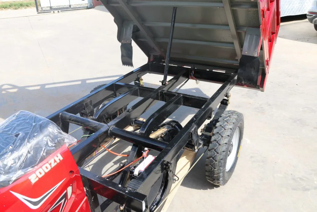 Fuel cargo tricycle – tipping bed unloading position