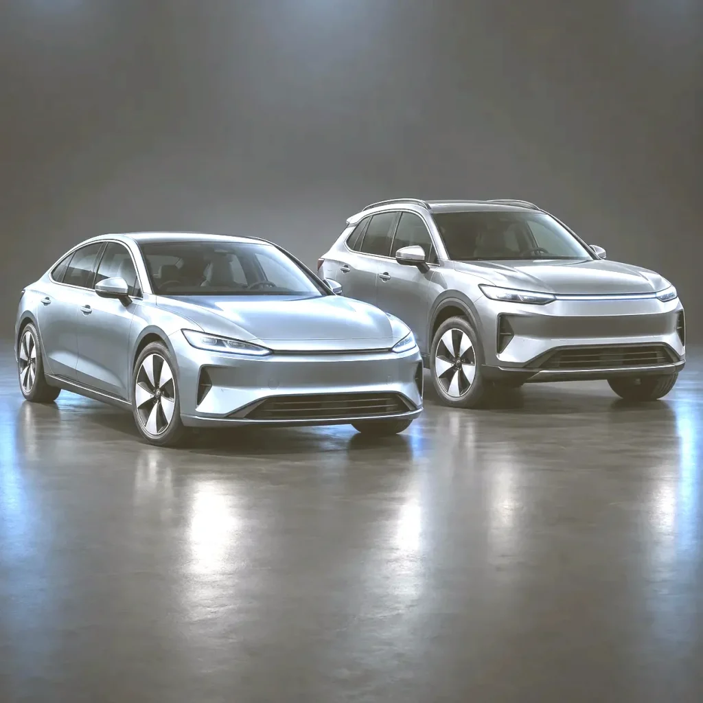 Electric sedan and passenger SUV