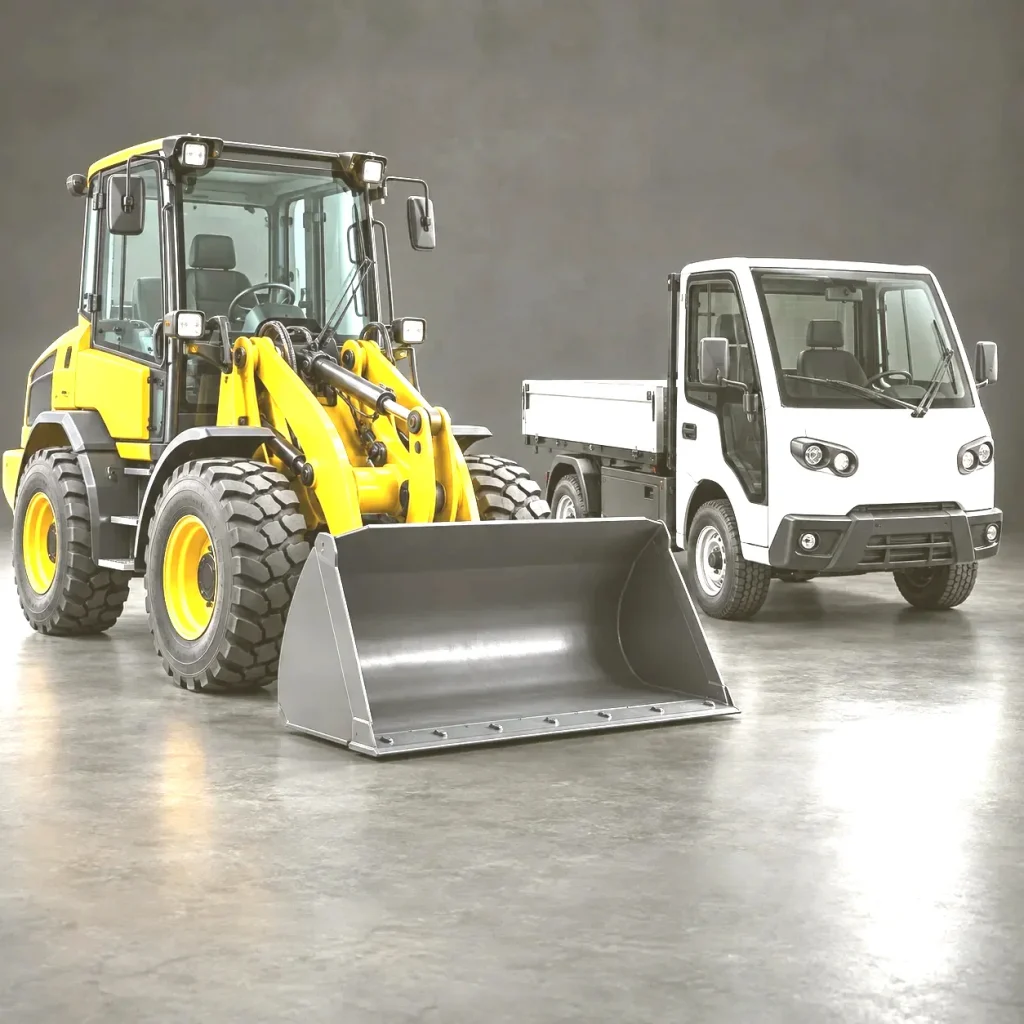 Wheel loader and electric utility vehicle