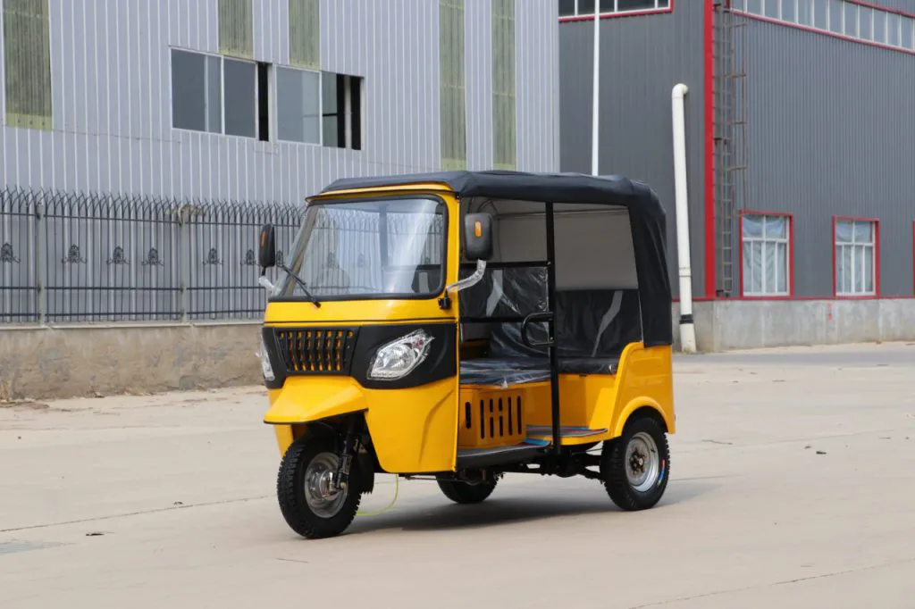 Two-row electric tuk tuk – front three-quarter view