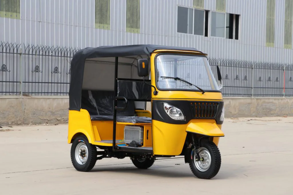 Two-row electric tuk tuk – front view